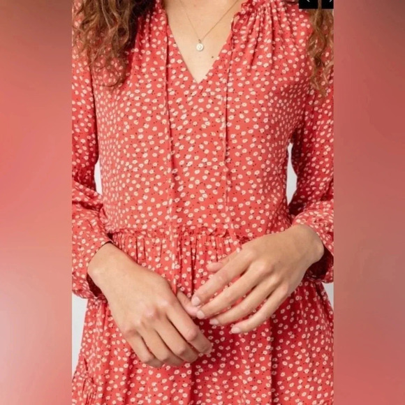 Rails Dress Women’s Small Everly Carmine Daisies Mini Tiered Flowy Floral - Picture 5 of 13